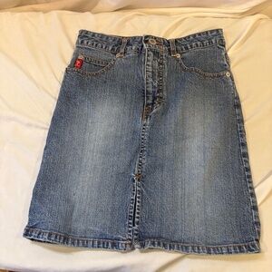 Vintage Guess Jeans Skirt Girl's 10 Classic Blue Denim Y2K 90s Cotton/Spandex
